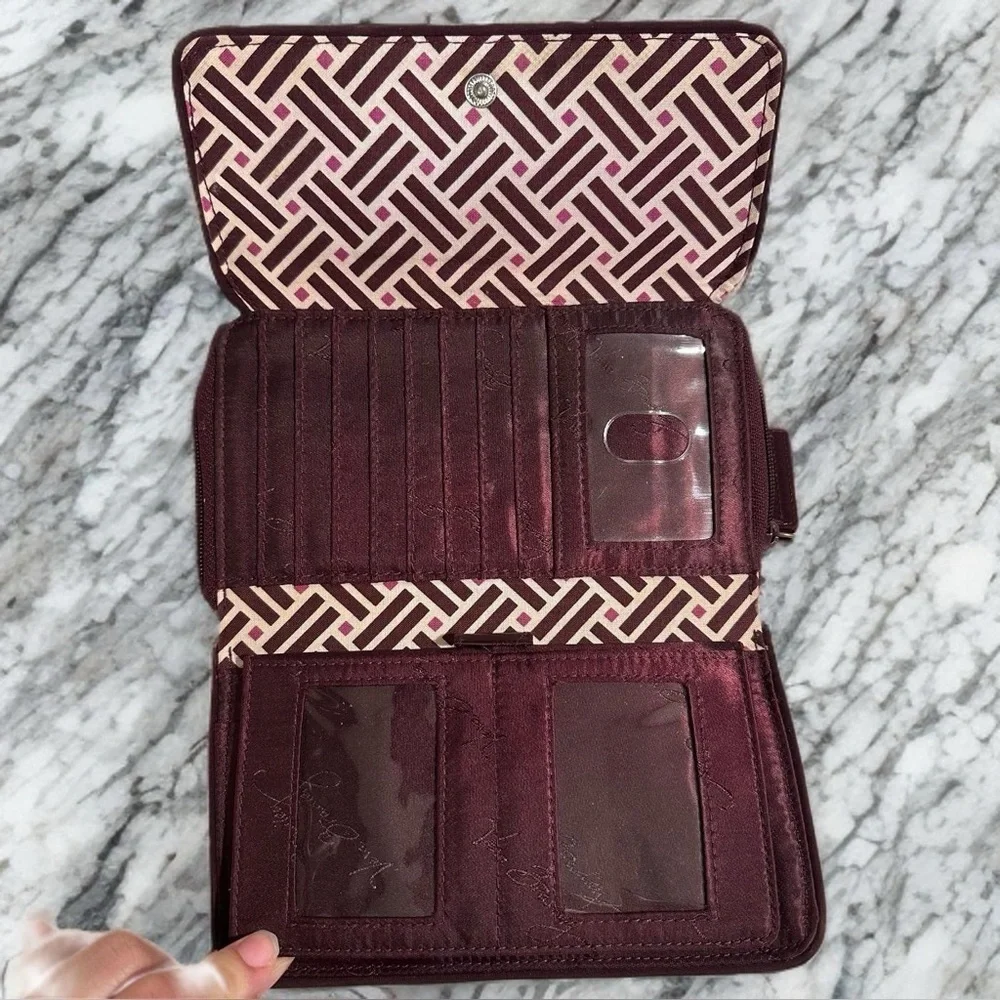 FREE* Vera Bradley Ultimate Trifold Accordion Wallet Rehabbed Floral Accents GUC - Picture 8 of 17